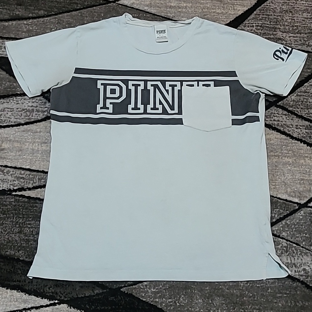 VS PINK 2015 CAMPUS FIT LOGO POCKET CREW-NECK TEE-SHIRT PRICE FIRM